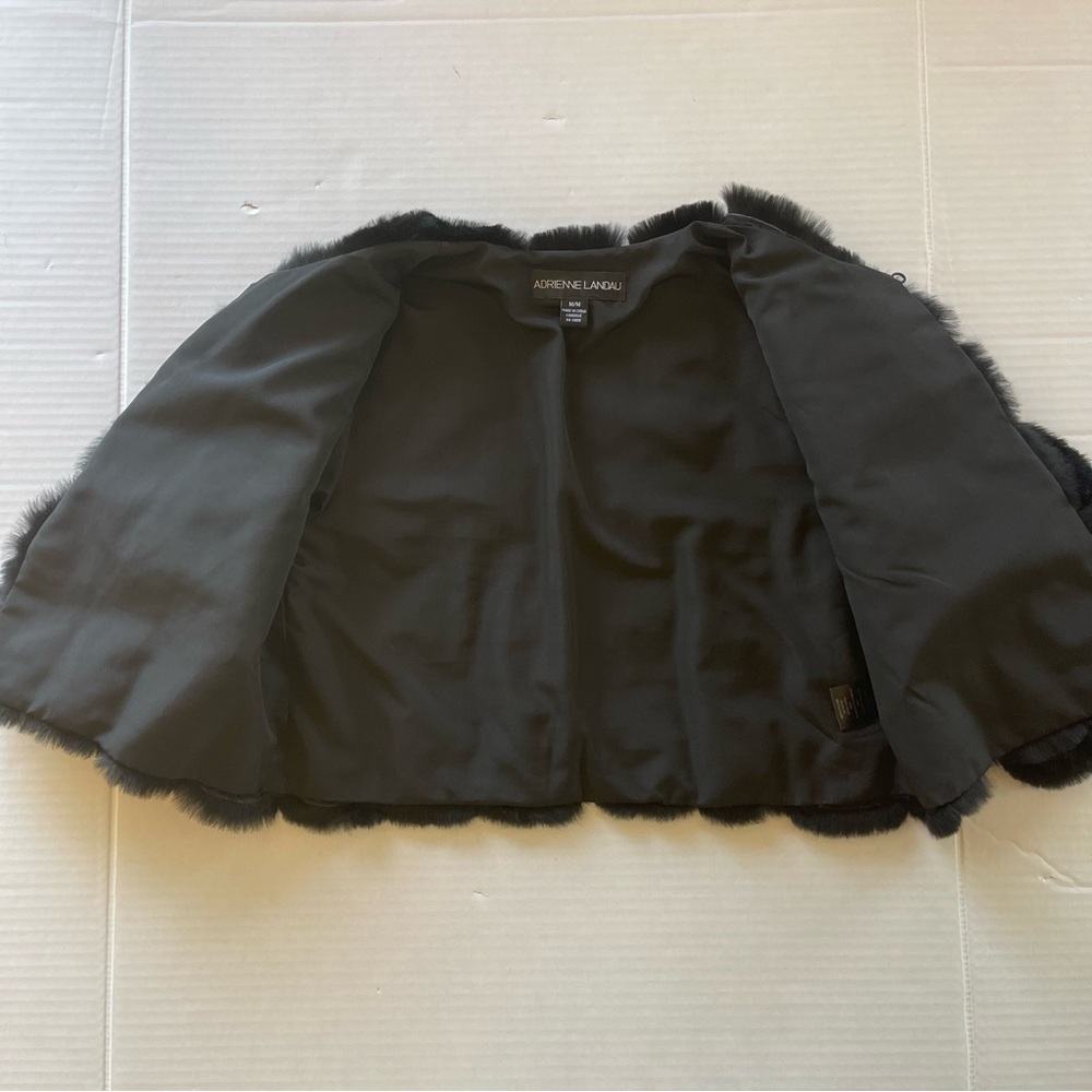 Adrienne Landau black short rabbit fur coat Medium Size - Picture 9 of 9